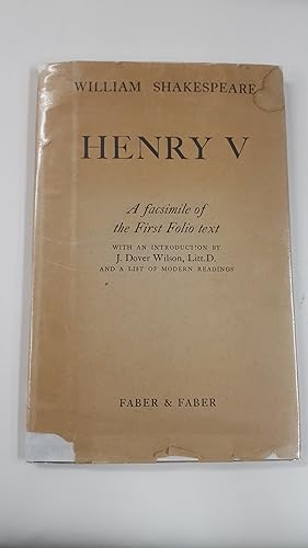 Bild des Verkufers fr HENRY V: A FACSIMILE OF THE FIRST FOLIO TEXT. zum Verkauf von Cambridge Rare Books