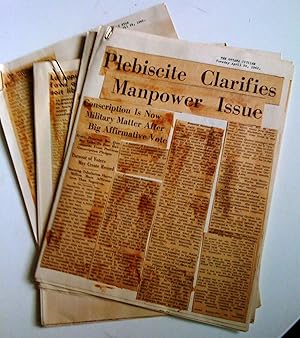 Dossier résultats du plébiscite sur la conscription, 28 avril 1942 (41 pages d'articles de journaux)