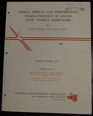 Immagine del venditore per Design aspects and performance characteristics of radial flow energy dissipators venduto da GuthrieBooks