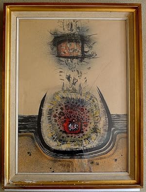 Ink on paper. .della terra. Signed and dated 1958. Framed and glazed.