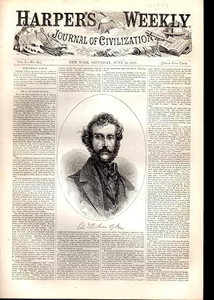 Seller image for Harper's Weekly: Journal of Civilization: Vol. 1, No. 24: June 13, 1857 for sale by Dorley House Books, Inc.