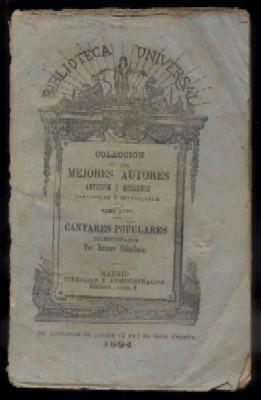Seller image for CANTARES POPULARES. BIBLIOTECA UNIVERSAL. COL. MEJORES AUTORES TOMO XCVII N 97. for sale by Librera Raimundo