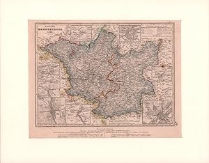 Provinz Brandenburg 1849. Gez. von Art. Br. Ltn. Renner, gestochen von J. Zipter. Grenzkolorierte...