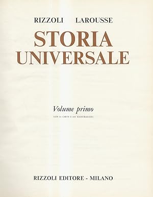 Storia universale. Volume primo [ - volume secondo].