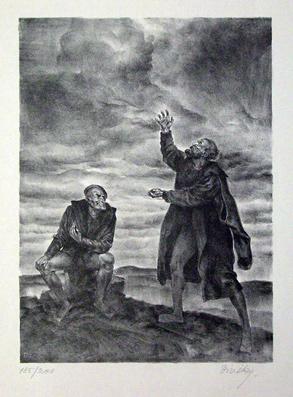 Bild des Verkufers fr Goethes Faust - 4 Orig.- Lithographie. zum Verkauf von antiquariat peter petrej - Bibliopolium AG