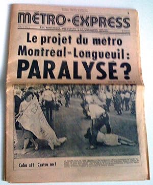 Métro-Express, vol. 1, no 1, mardi, 21 juillet 1964 (Hausse de taxes surprise à Montréal); avec v...