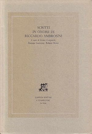Bild des Verkufers fr Scritti in onore di Riccardo Ambrosini. zum Verkauf von Antiquariat Carl Wegner
