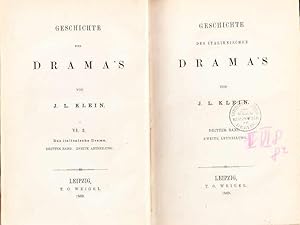 Bild des Verkufers fr Geschichte des Dramas. [Bd.] VI.2: Das italienische Drama. Bd.III. Abth.2. zum Verkauf von Antiquariat Carl Wegner