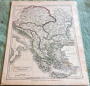 Seller image for Turkey in Europe & Hungary. Map From Butler's Atlas of Ancient Geography circa 1829. for sale by The Bookstall