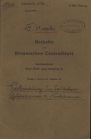 Imagen del vendedor de Verbreitng der detscen Gefssporer und Naksamen. Beihefte zum Botanischen Centralblatt. Sonderabdruck Band XXXI (1913) Abteilung II. a la venta por Antiquariat Bookfarm