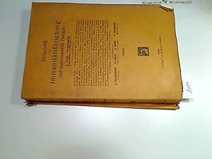 Image du vendeur pour 1923/24, Zeitschrift fr Immunittsforschung u. experimentelle Therapie. Tl. 1 (Originale), 38. Band mis en vente par Antiquariat im Kaiserviertel | Wimbauer Buchversand