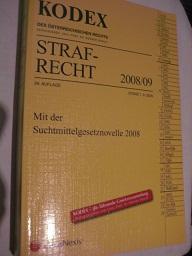 Imagen del vendedor de Strafrecht 2008/2009 Kodex des sterreichischen Rechts a la venta por Alte Bcherwelt