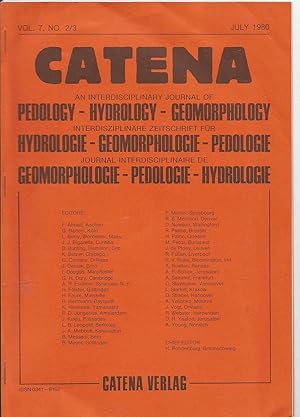 Seller image for Catena-an Interdisciplinary Journal of Pedology, Hydrology and Geomorphology-some Observations on the Stability of Soil Aggregates to Raindrop Impact.Vol.7 N02/3- Pp223-231 for sale by Matilda Mary's Books