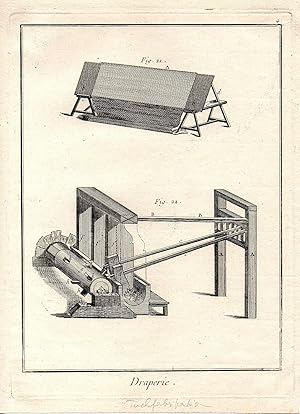 Bild des Verkufers fr Denis Diderot und Jean-Baptiste le Rond d Alembert. Draperie. Tuchfabrikation. Blatt 4, 2 Fig. zum Verkauf von Versandantiquariat Neumann/Hnnige