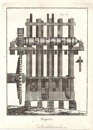 Bild des Verkufers fr Denis Diderot und Jean-Baptiste le Rond d Alembert. Draperie. Tuchmachermaschine. Blatt 5, 1 Fig. zum Verkauf von Versandantiquariat Neumann/Hnnige