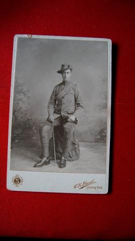 Trooper of Yeomanry, A Boer War Period Cabinet Portrait Photograph of the Young Soldier Taken in ...