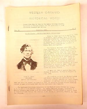 Bild des Verkufers fr Western Ontario Historical Notes December 1944 zum Verkauf von Attic Books (ABAC, ILAB)