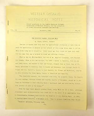 Bild des Verkufers fr Western Ontario Historical Notes December 1945 zum Verkauf von Attic Books (ABAC, ILAB)