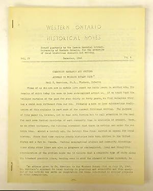 Bild des Verkufers fr Western Ontario Historical Notes December 1946 zum Verkauf von Attic Books (ABAC, ILAB)