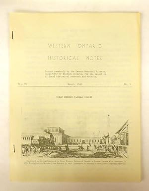 Bild des Verkufers fr Western Ontario Historical Notes March 1948 zum Verkauf von Attic Books (ABAC, ILAB)