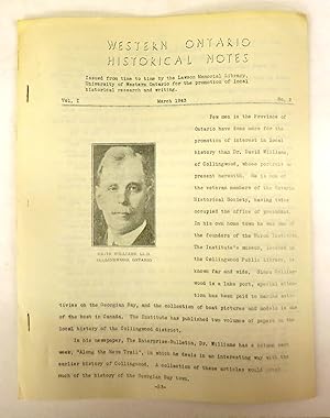 Imagen del vendedor de Western Ontario Historical Notes March 1943 a la venta por Attic Books (ABAC, ILAB)