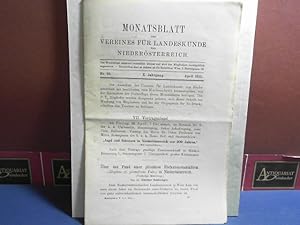 X. Jahrgang 1911 Nr. 16, - Monatsblatt des Vereines für Landeskunde von Niederösterreich.