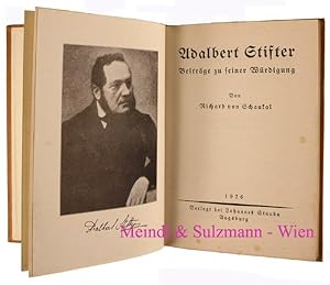 Seller image for Adalbert Stifter. Beitr�ge zu seiner W�rdigung. for sale by Antiquariat MEINDL & SULZMANN OG