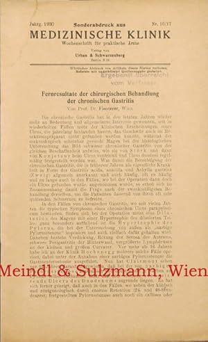 Imagen del vendedor de Fernresulate der chirurgischen Behandlung der chronischen Gastritis. a la venta por Antiquariat MEINDL & SULZMANN OG