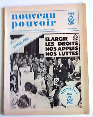 Nouveau Pouvoir, 9e année, no 3, septembre 1978: Spécial FNEQ (Fédération nationale des enseignan...