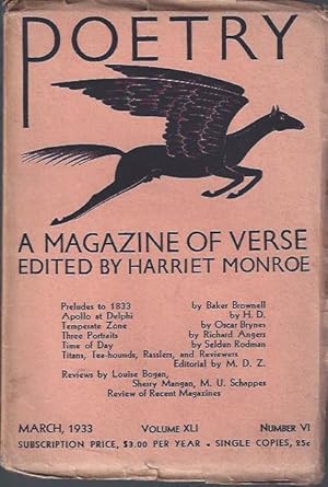 Seller image for Poetry, a Magazine of Verse March, 1933 for sale by The Ridge Books