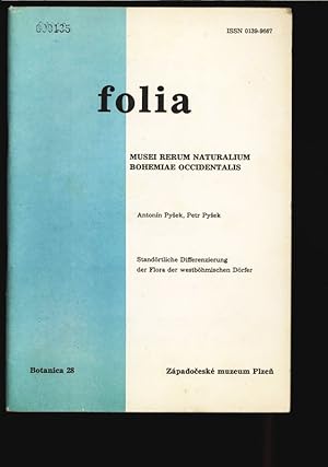 Bild des Verkufers fr Standrtliche Differenzierung der Flora der westbhmischen Drfer. FOLIA. MUSEI RERUM NATURALIUM BOHEMIAE OCCIDENTALIS. BOTANICA 28. zum Verkauf von Antiquariat Bookfarm