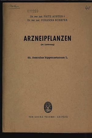 Bild des Verkufers fr ARZNEIPFLANZEN (24. Lieferung) 62. Aesculus hippocastanum L. zum Verkauf von Antiquariat Bookfarm