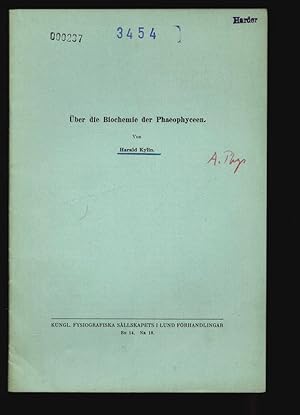 Bild des Verkufers fr ber die Biochemie der Phaeophyceen. KUNGL. FYSIOGRAFISKA SLLSKAPETS I LUND FRHANDLINGAR, Bd. 14, Nr. 18. zum Verkauf von Antiquariat Bookfarm