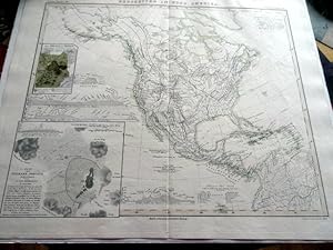 Bergketten in Nord Amerika. German Map of the Volcanoes of North America and Mexico, and the Moun...