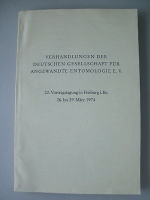 Verhandlungen der deutschen Gesellschaft angewandte Entomologie 1974 Insekten