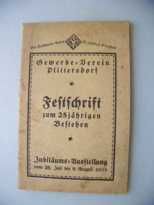 Festschrift Gewerbeverein Plittersdorf 1925 Ausstellung