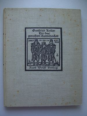 Die drei gerechten Kammacher 1923 mit Holzschnitten Gottfried Keller
