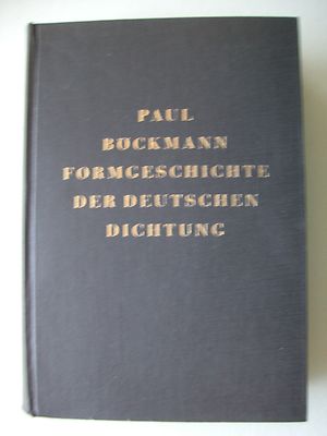 Paul Böckmann Formgeschichte der deutschen Dichtung Sinnbildsprache Ausdruck