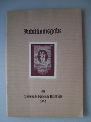 Jubiläumsgabe Baumbach Gemeinde Meiningen 1940 Festschrift Thüringen