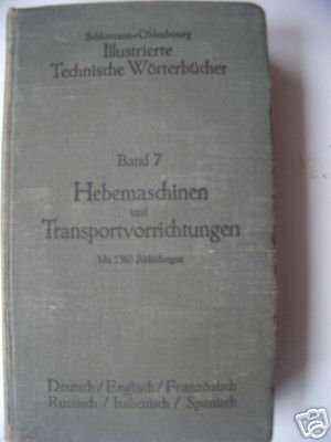 Hebemaschinen Transportvorrichtungen 1910 Wörterbuch