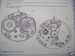 Französischen Uhrwerke 1969 technische Beschaffenheit