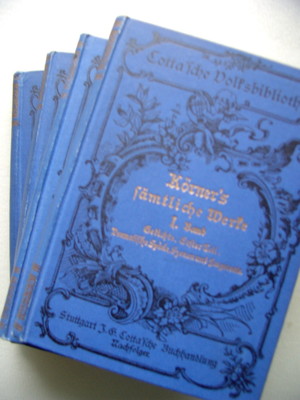 4 Bände Körners sämtliche Werke um 1900 Cotta'sche Volksbibliothek