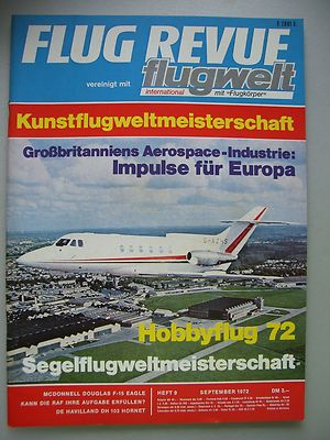 Flug Revue flugwelt international mit Flugkörper Heft 9 Sept. 1972 Luftfahrt