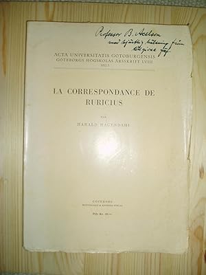 Imagen del vendedor de La correspondance de Ruricius a la venta por Expatriate Bookshop of Denmark