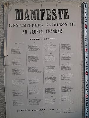 Manifeste de l'ex-empereur Napoléon III au peuple francais : complainte : L'aire Fualdès