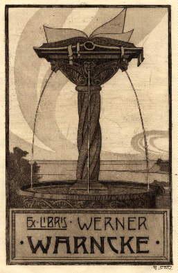 Exlibris für Werner Warncke. Original-Radierung Gustav Stoetz.