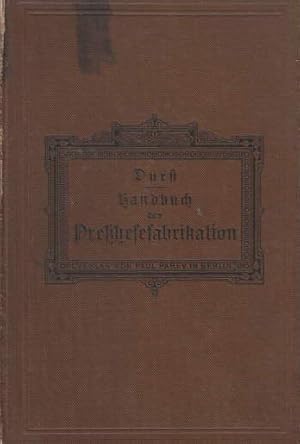 Handbuch der Preßhefefabrikation. Mit 8 Lichtdrucktafeln und 133 Textabbildungen.