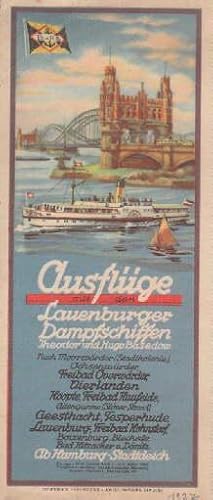 Seller image for mit den Lauenburgischen Dampfschiffen Theodor und Hugo Basedow. for sale by Antiquariat Heinz Tessin