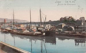 Liége. Bassin de Commerce. Ansichtskarte in farbigem Lichtdruck: Abgestempelt Lüttich 28.09.1905.