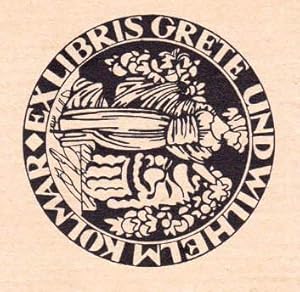 Imagen del vendedor de Exlibris fr Grete und Wilhelm Kolmar. Holzschnitt von Ottomar Starke, Frankfurt a.M. a la venta por Antiquariat Heinz Tessin